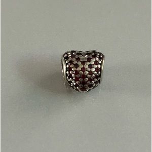 Authentic Pandora RETIRED Pave Heart Pink Zirconia 925 ALE. Free Ship!
